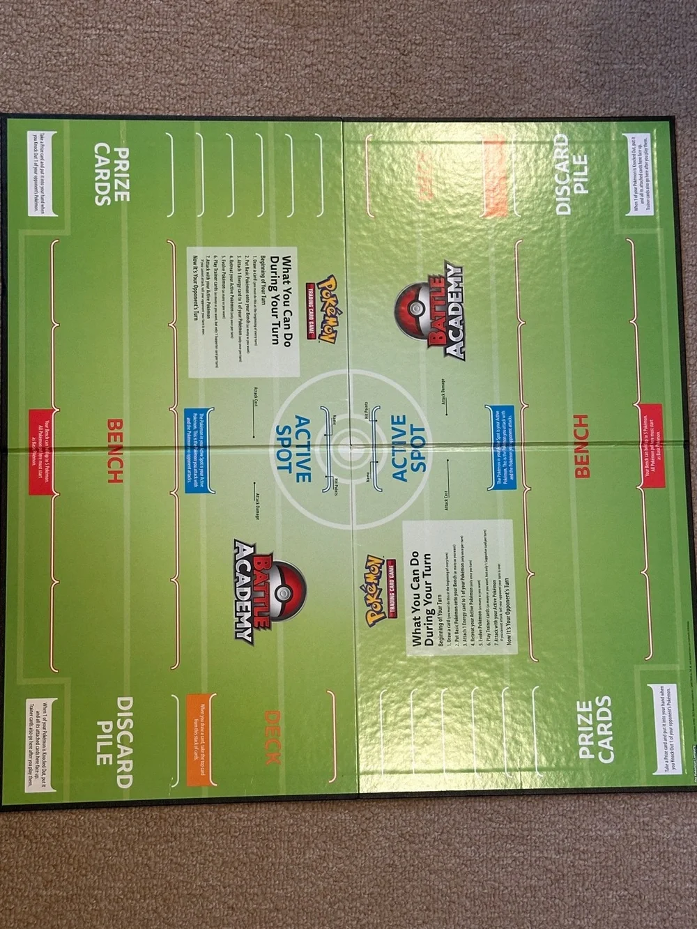 Folding Pokemon Trading Card Game Battle Academy Playboard